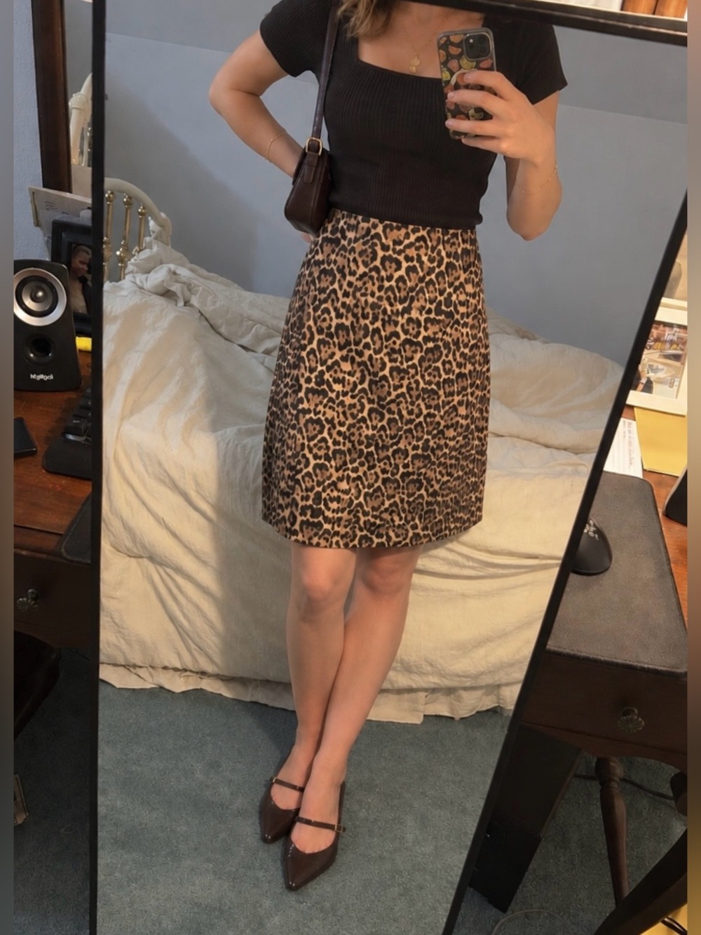J Crew Leopard Print Skirt